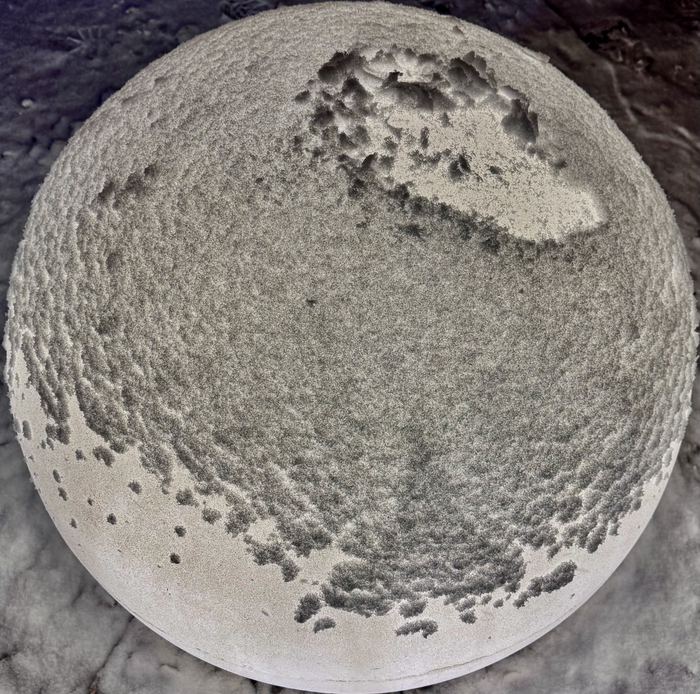 Lunar Study &mdash; A textured sphere rendered like the surface of the moon.